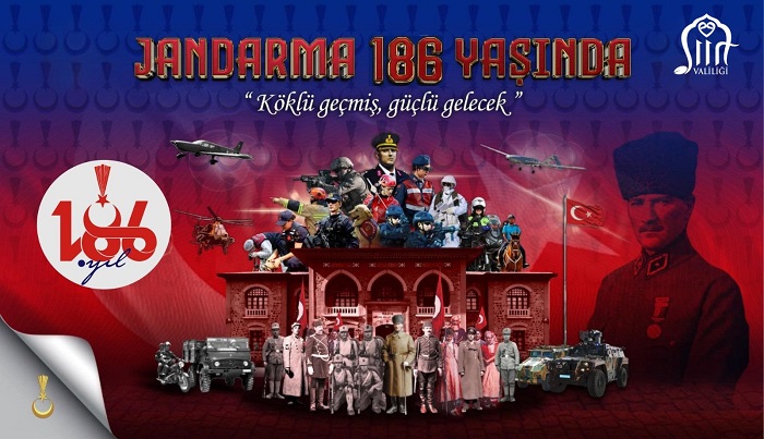 Valimiz Sayın Dr. Kemal Kızılkaya’nın Jandarma Teşkilatının 186. Kuruluş Yıl Dönümü Kutlama Mesajı