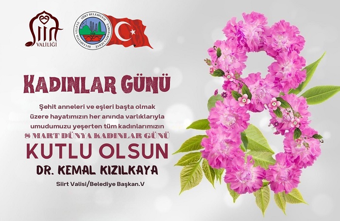 Vali ve Belediye Başkan V. Sayın Dr. Kemal Kızılkaya’nın "Dünya Kadınlar Günü" Mesajı